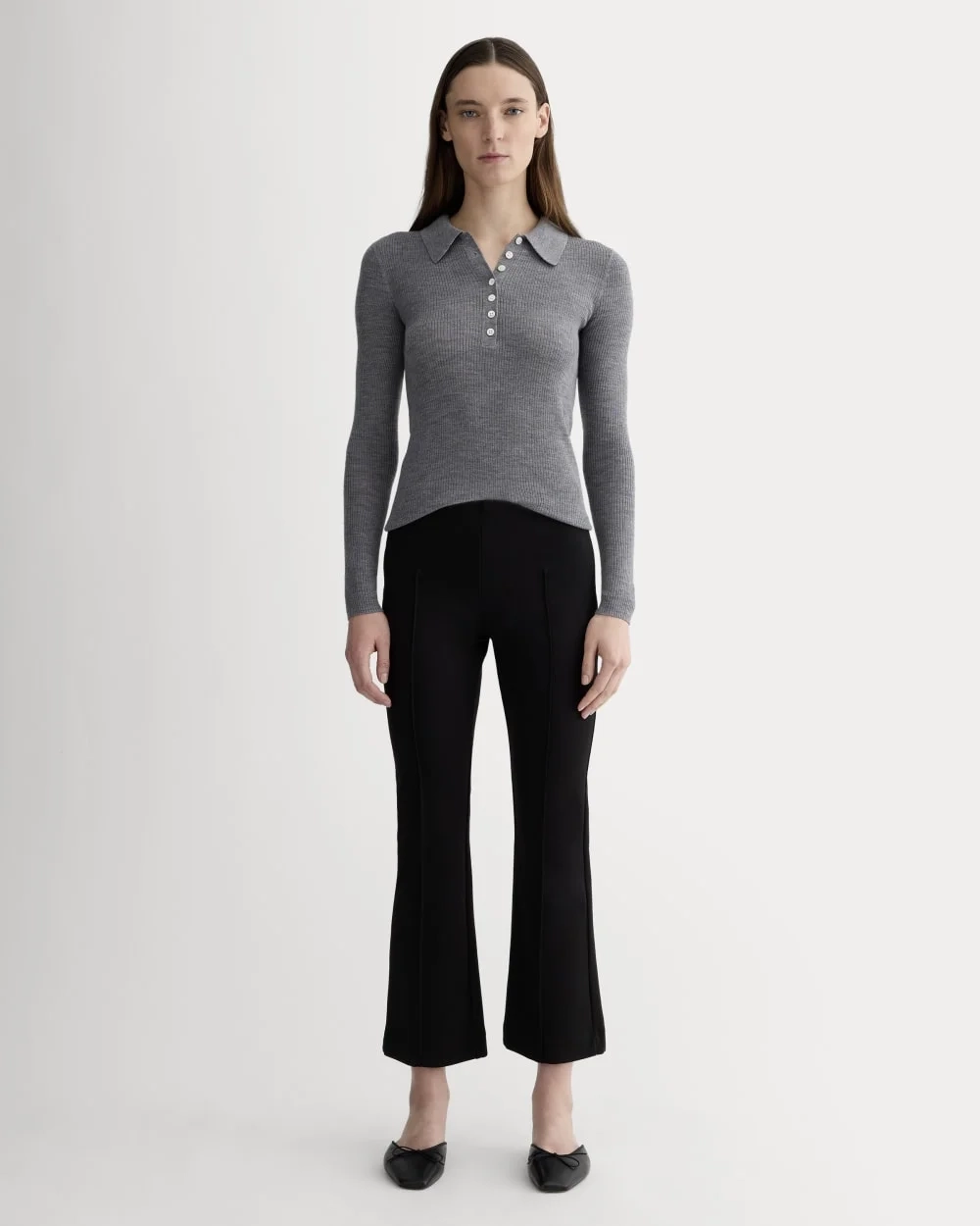 The Polo in Ultrasoft Merino | Heather Mid Grey (2)