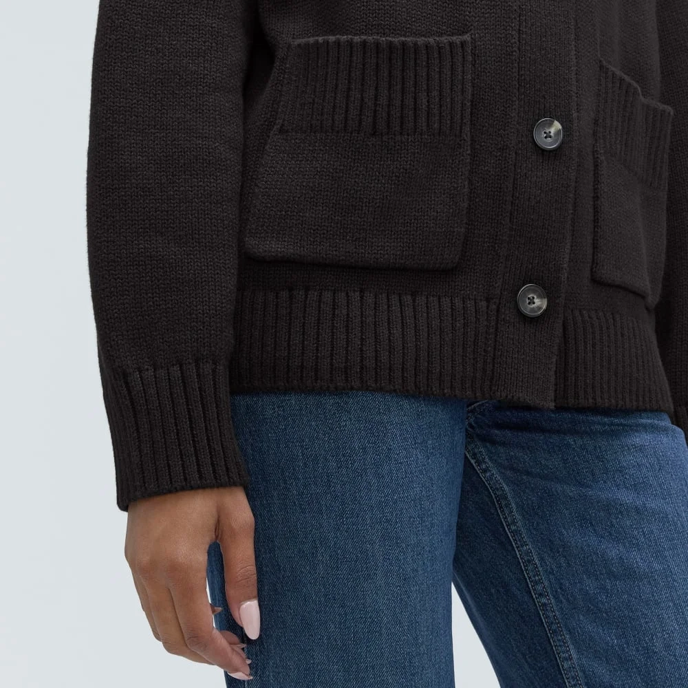 The Cotton Chore Sweater Jacket | Black (2)