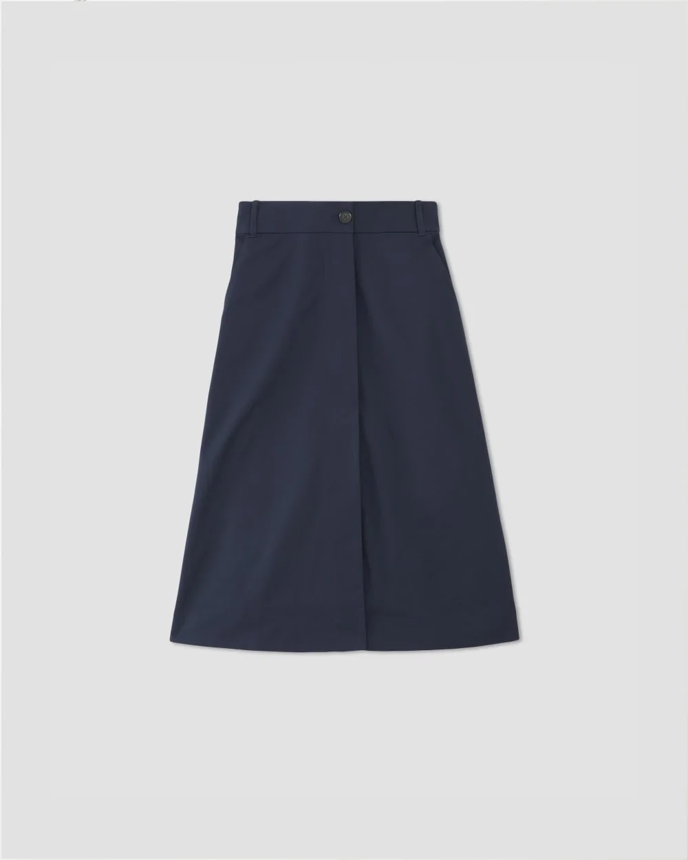 The Structured Cotton A-Line Skirt | Navy (2)