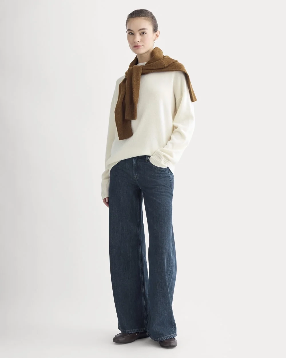 Cashmere Boyfriend Sweater | Snow (2)