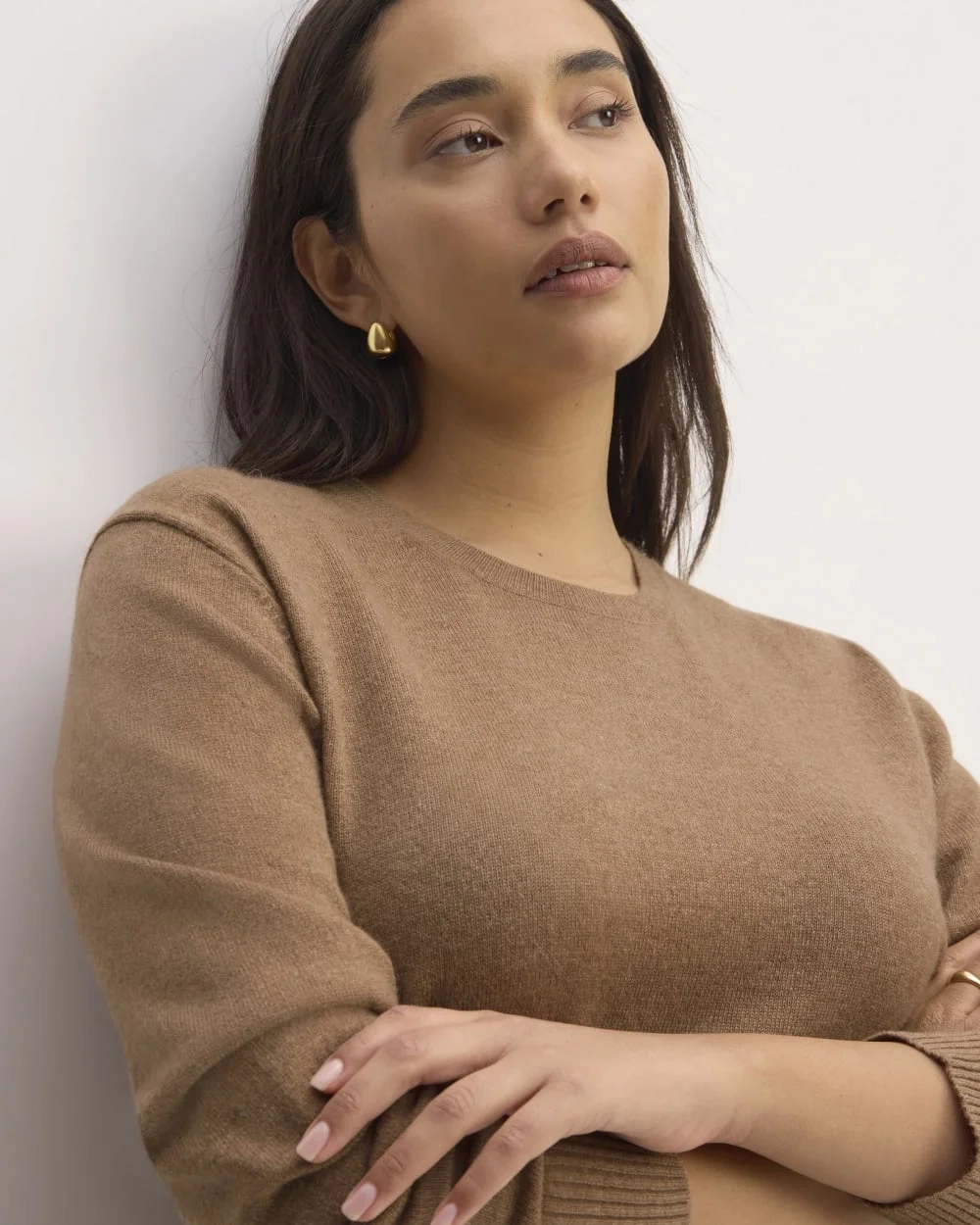 The Classic Crew in Cashmere | Heathered Brown (7)
