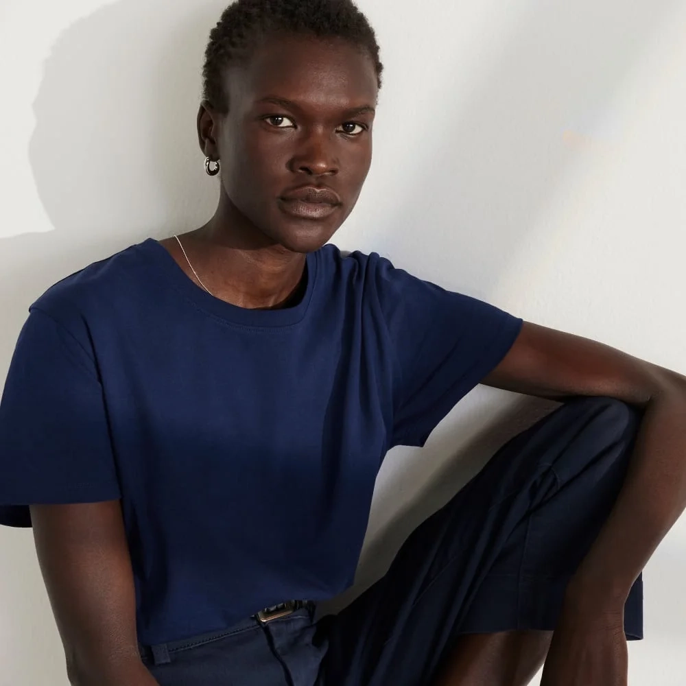 The Box-Cut Tee in Essential Cotton | Ocean Cavern | No Pocket (4)