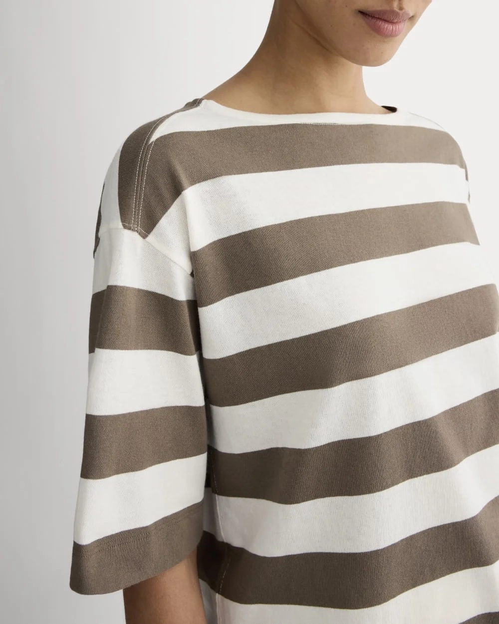 The Mariner Oversized Tee | Deep Taupe / Bone (3)