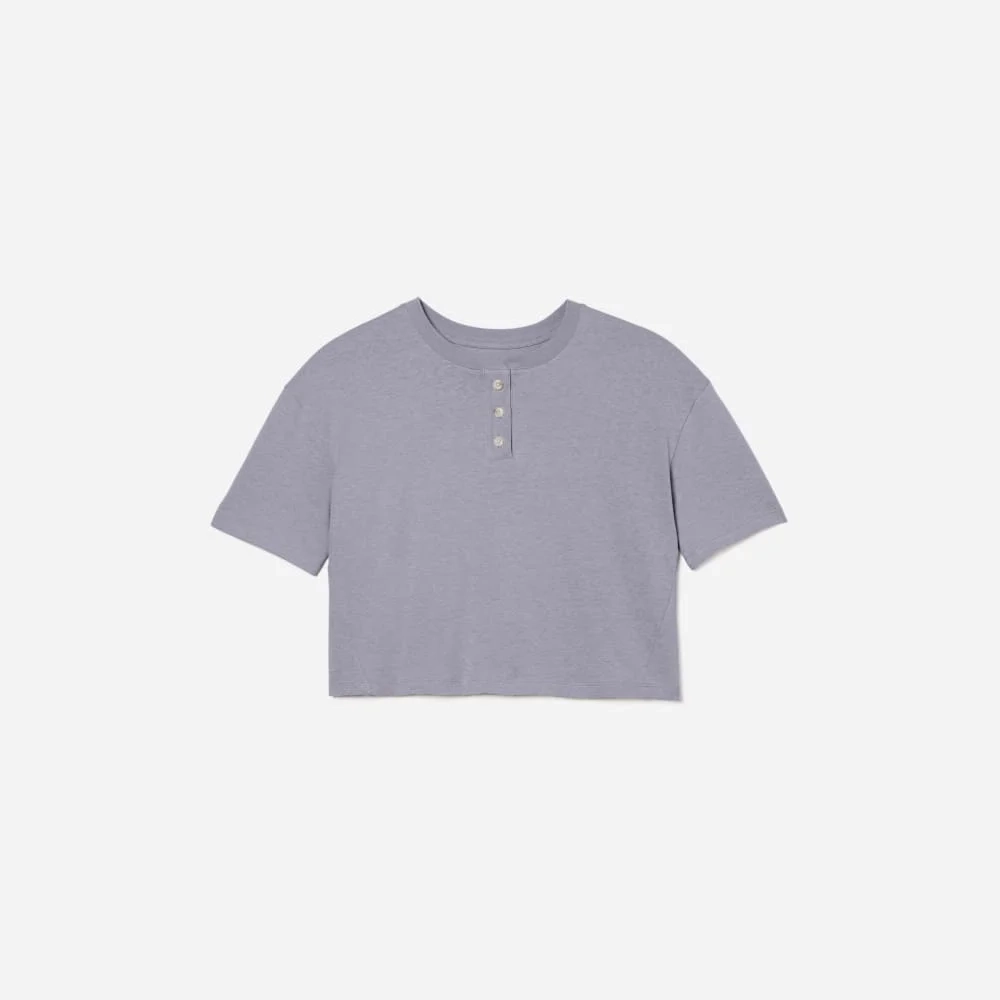 The Vintage Henley Hemp Tee | Lilac Grey