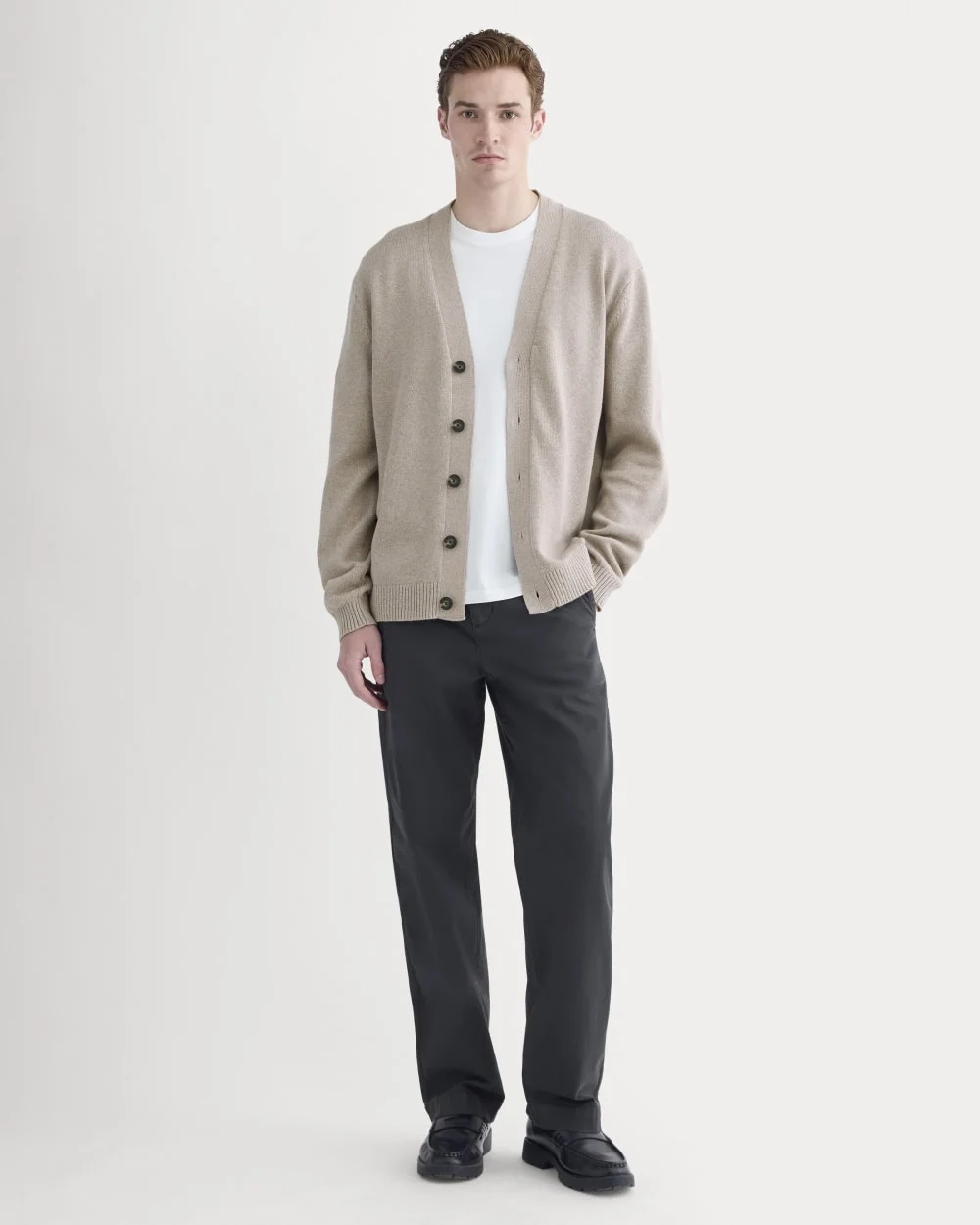 The Classic Cardigan in Everyday Cotton | Heathered Oatmeal (2)