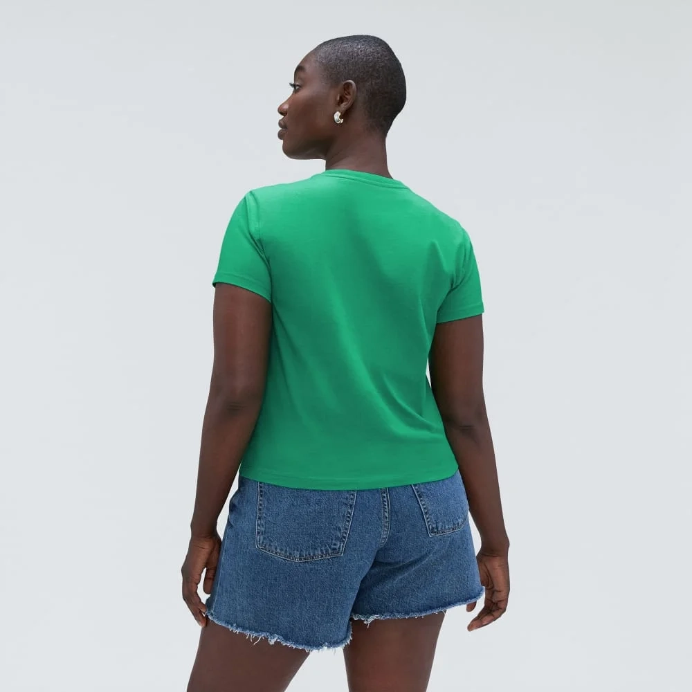 The Box-Cut Tee in Essential Cotton | Bright Jade | No Pocket (2)