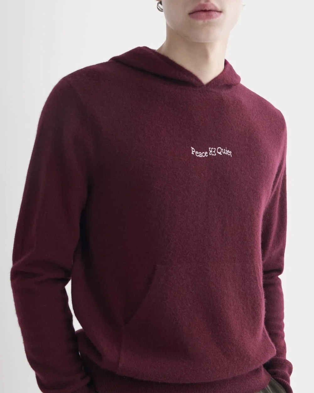 Everlane x Peace & Quiet Cashmere Hoodie | Wine (5)
