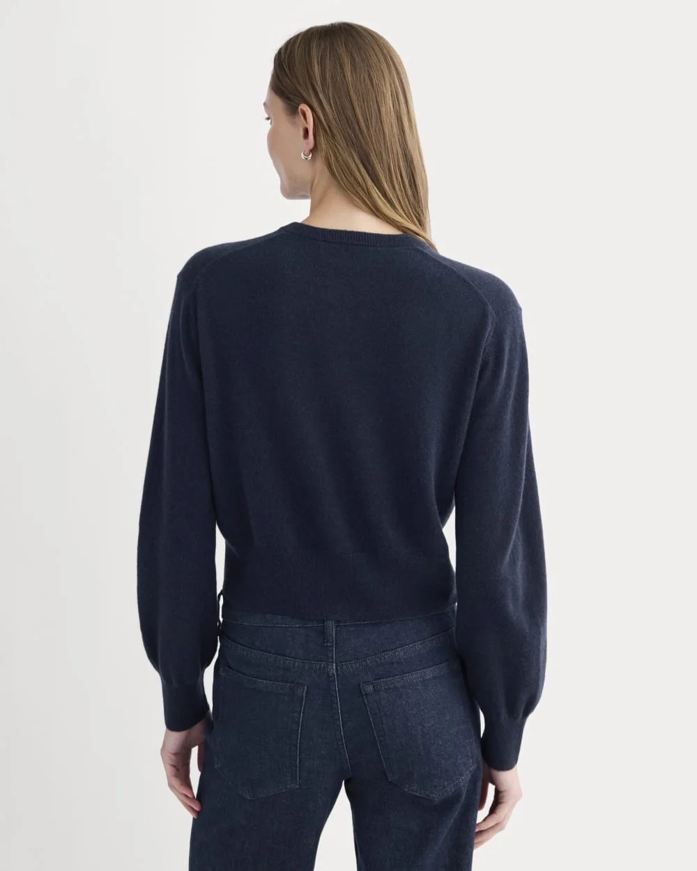 Cashmere Cropped Cardigan | Navy (3)