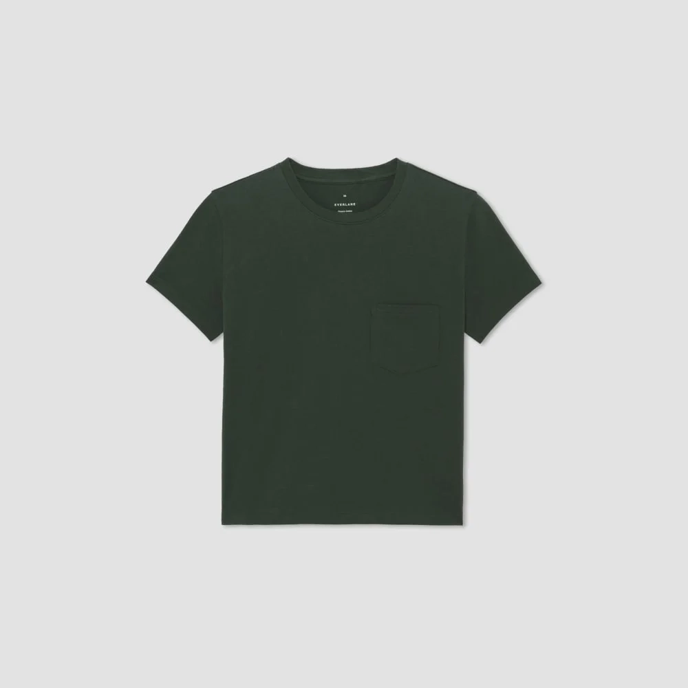 The Box-Cut Tee in Essential Cotton | Scarab | Pocket (2)