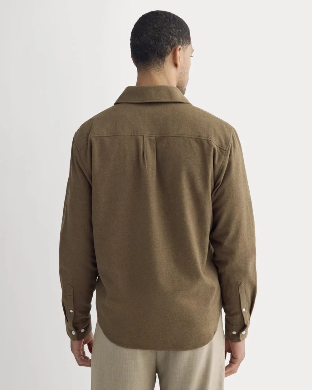 Brushed Flannel Shirt | Heathered Cocoa Brown (3)