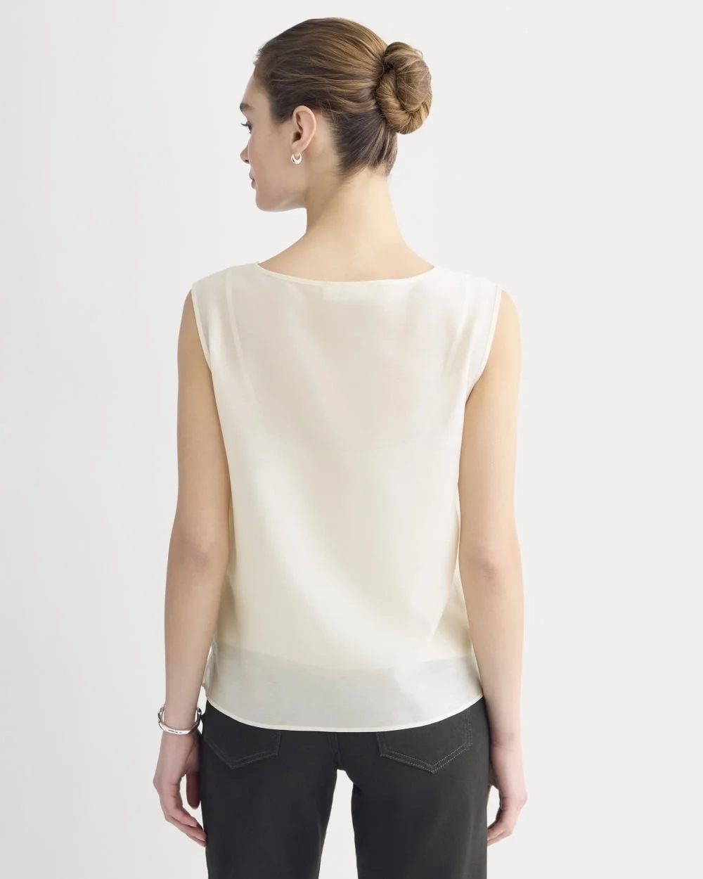 Sleeveless Top in Cotton-Silk Organza | Parchment (2)