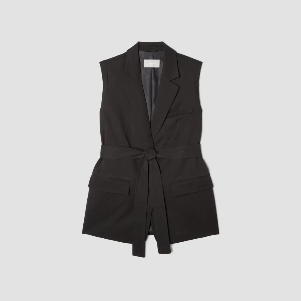 The Sleeveless Blazer in Buttersmooth | Black (3)