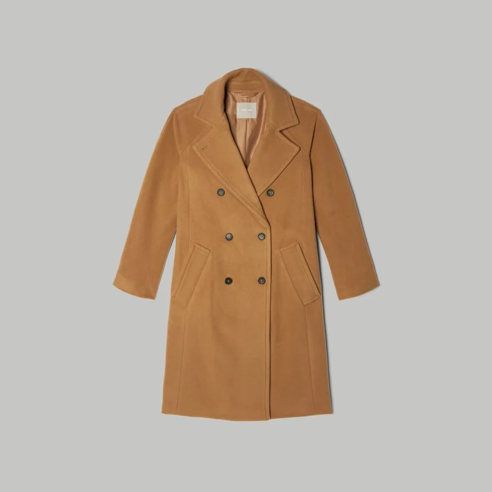The Italian ReWool® Long Peacoat | Camel (3)
