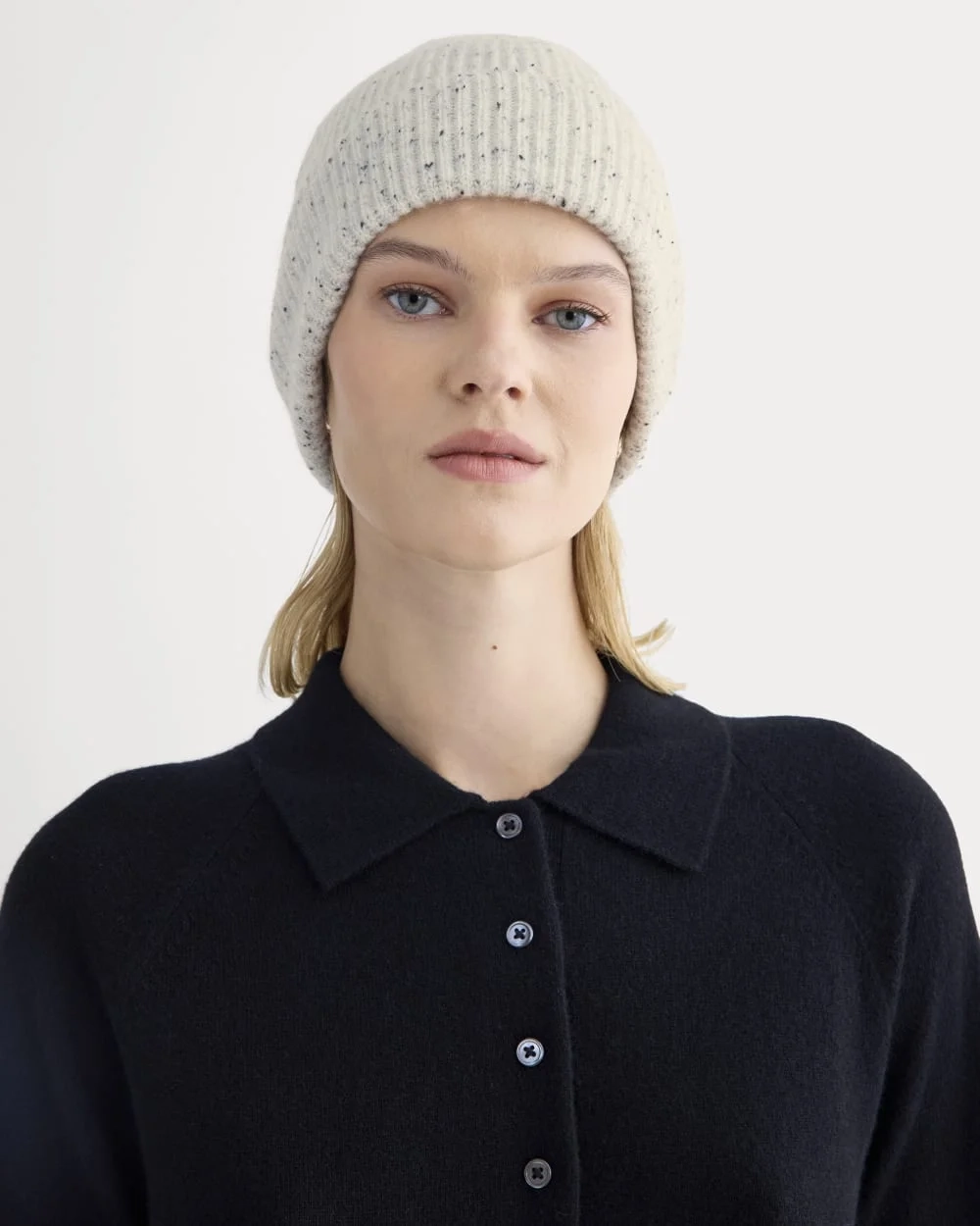 The Cashmere Ribbed Beanie | Frost Donegal (2)