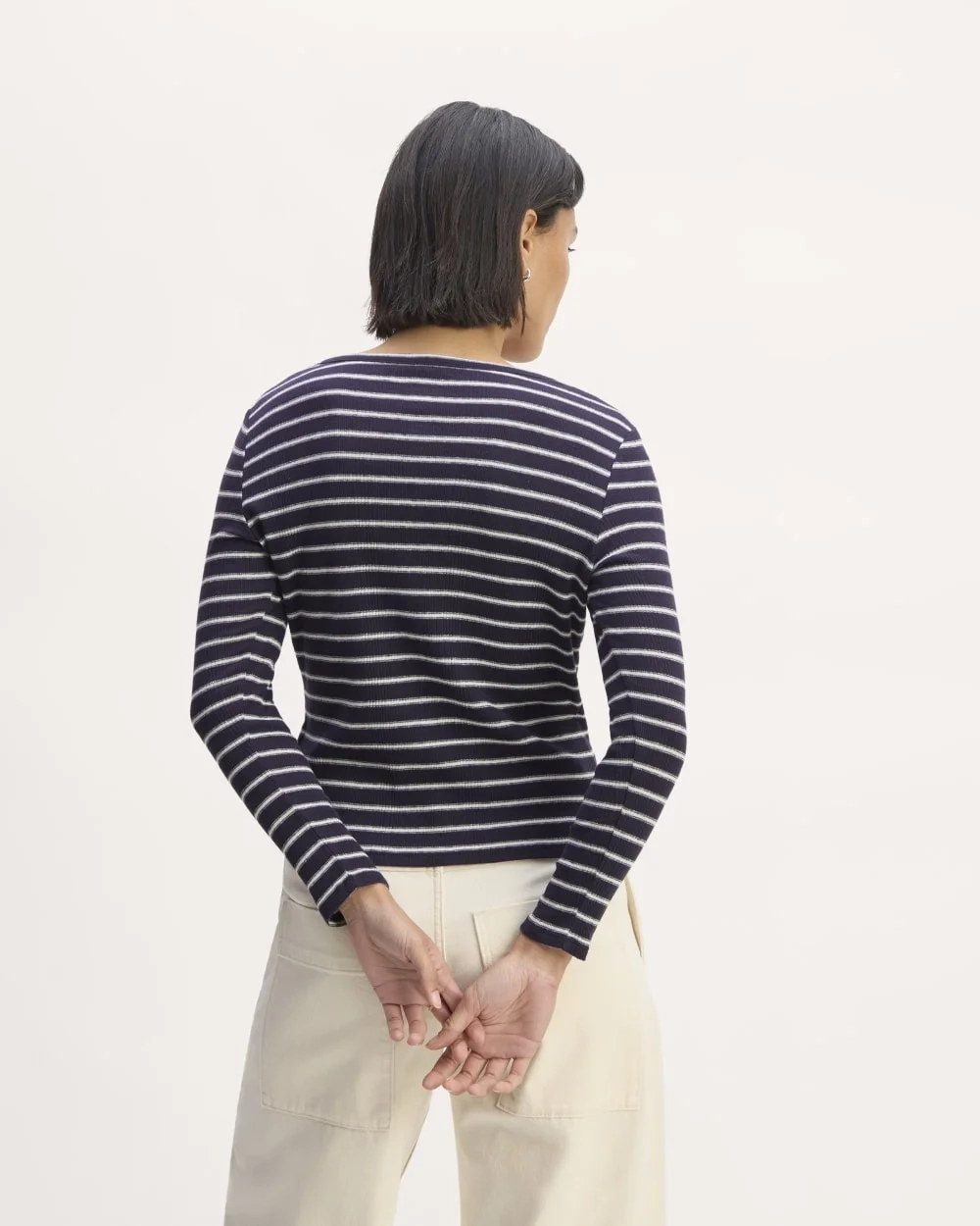 The Vintage Rib Cardigan | Navy / Bone (2)