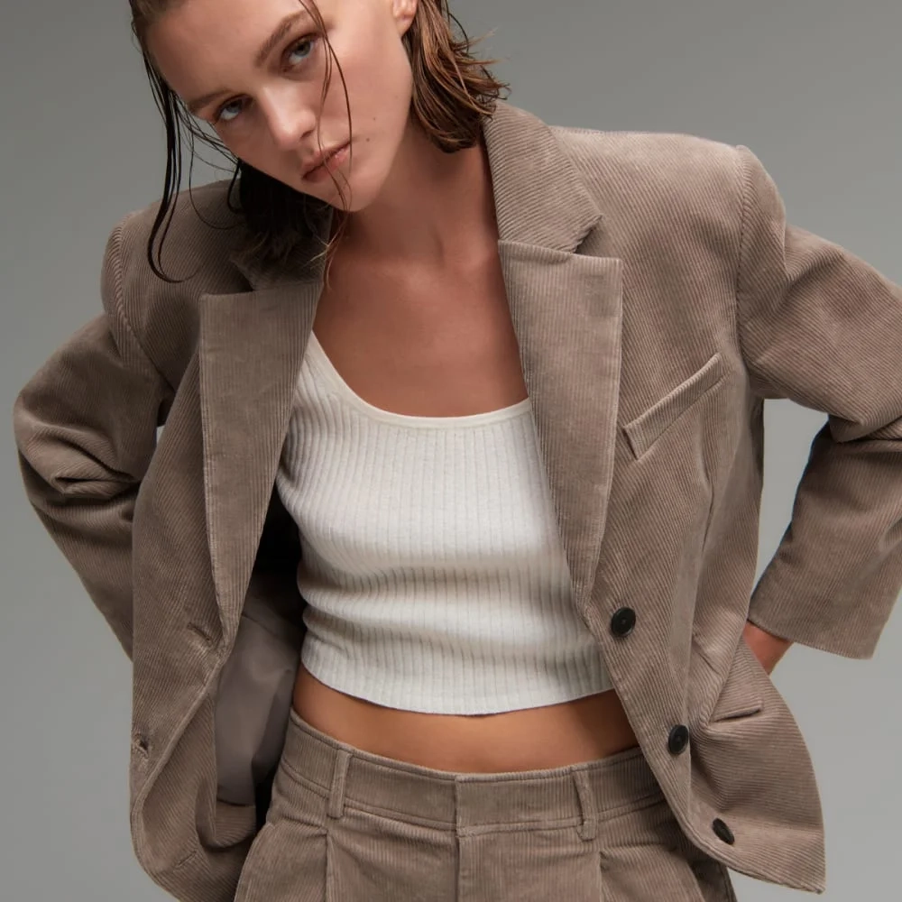 The Corduroy ’80s Blazer | Taupe Grey (4)