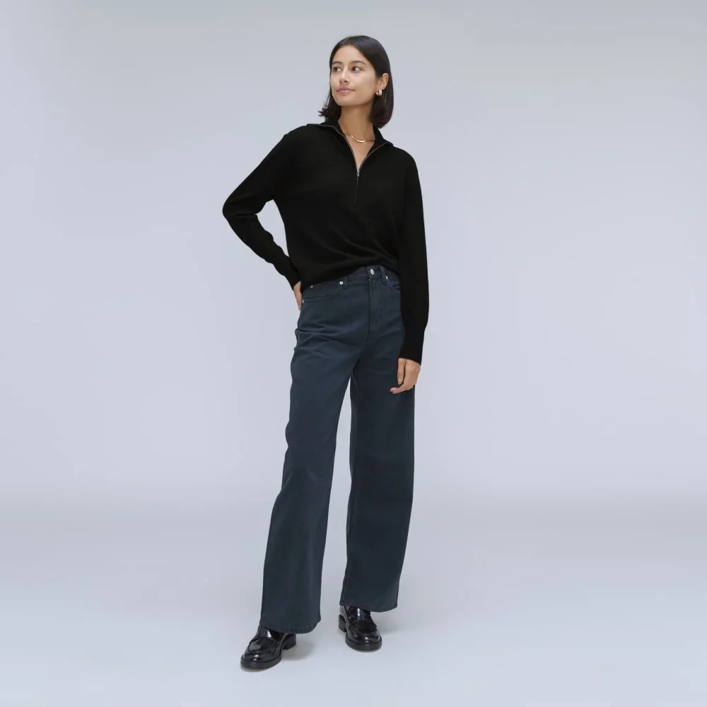 The Luxe Merino Half-Zip Sweater | Black (2)