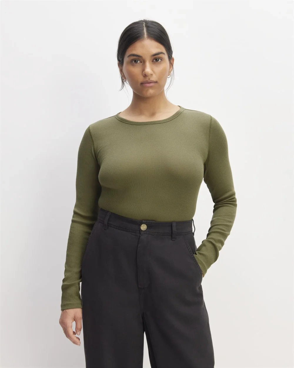 The Luxe Rib Long-Sleeve Crew | Kalamata