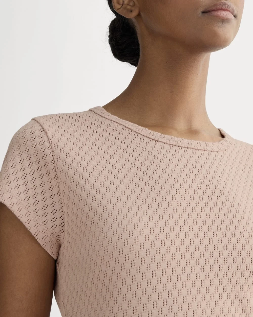 The Pointelle Short-Sleeve Tee | Rose Smoke (2)