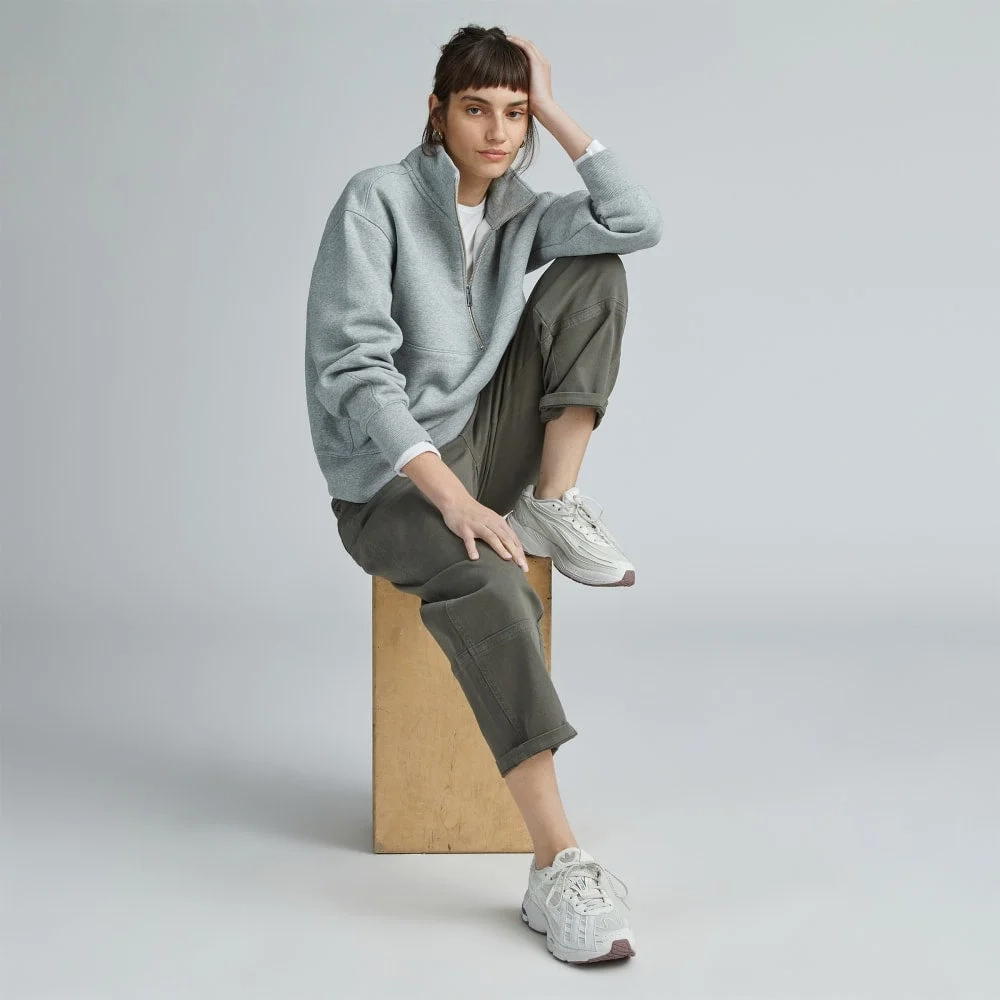 The ReTrack Half-Zip Sweatshirt | Heather Grey (2)