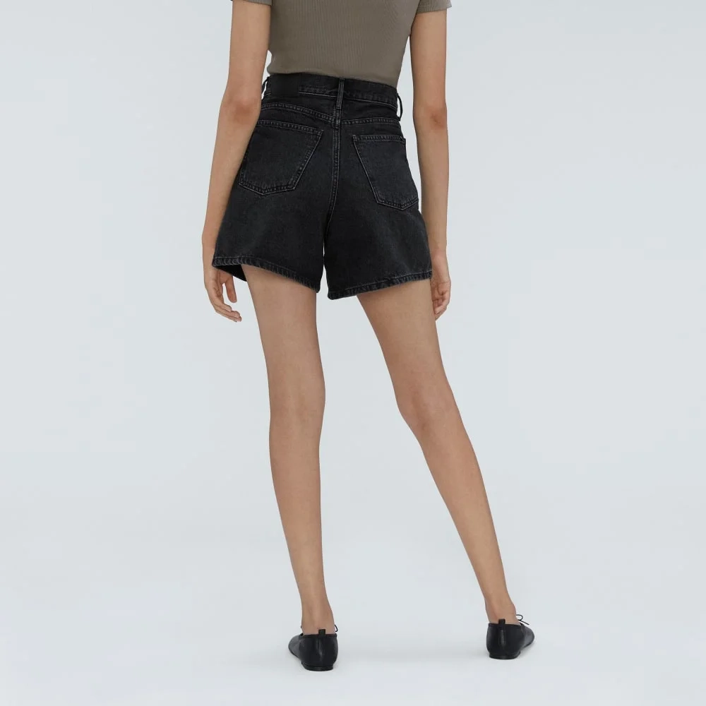 The A-Line Denim Short | Storm Black (3)