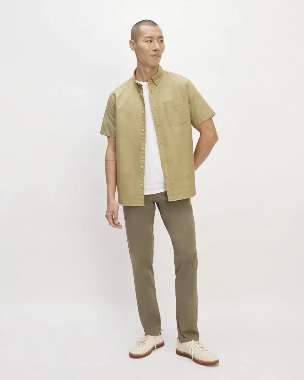 The Organic Short Sleeve Oxford Shirt | Cornstalk (3)