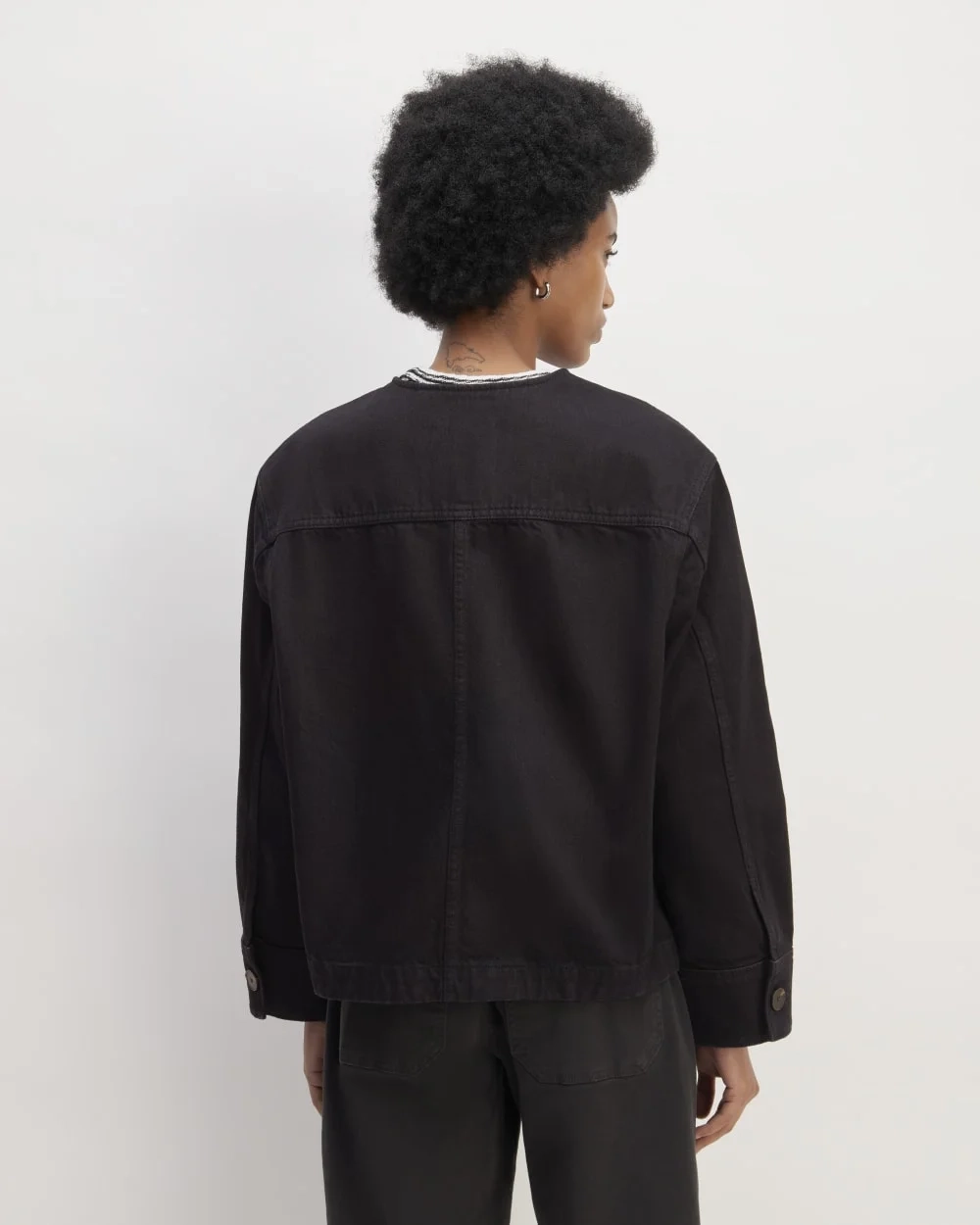 The Denim Barrel Jacket | Black (2)