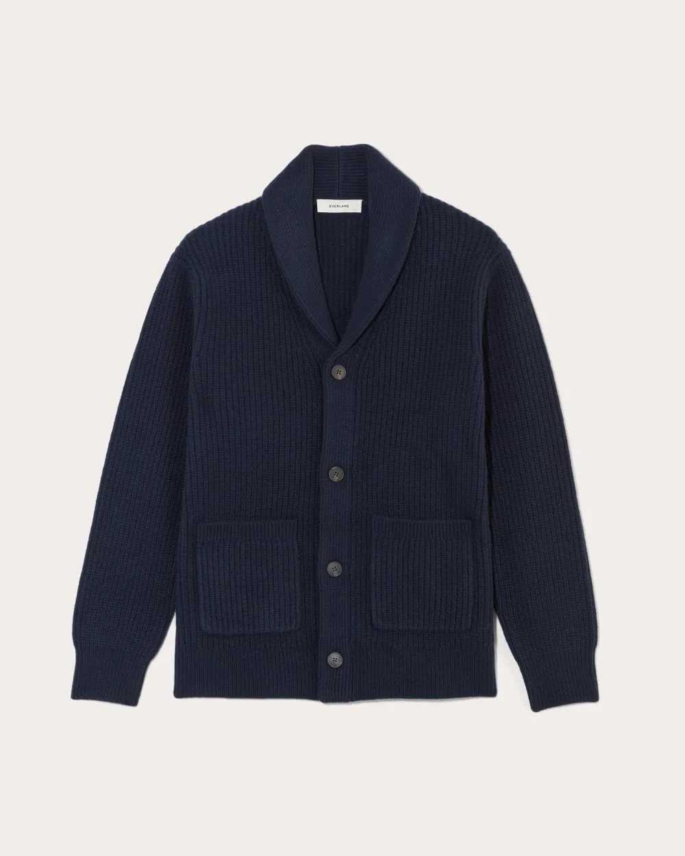 The Felted Merino Shawl Collar Cardigan | Deep Navy (2)
