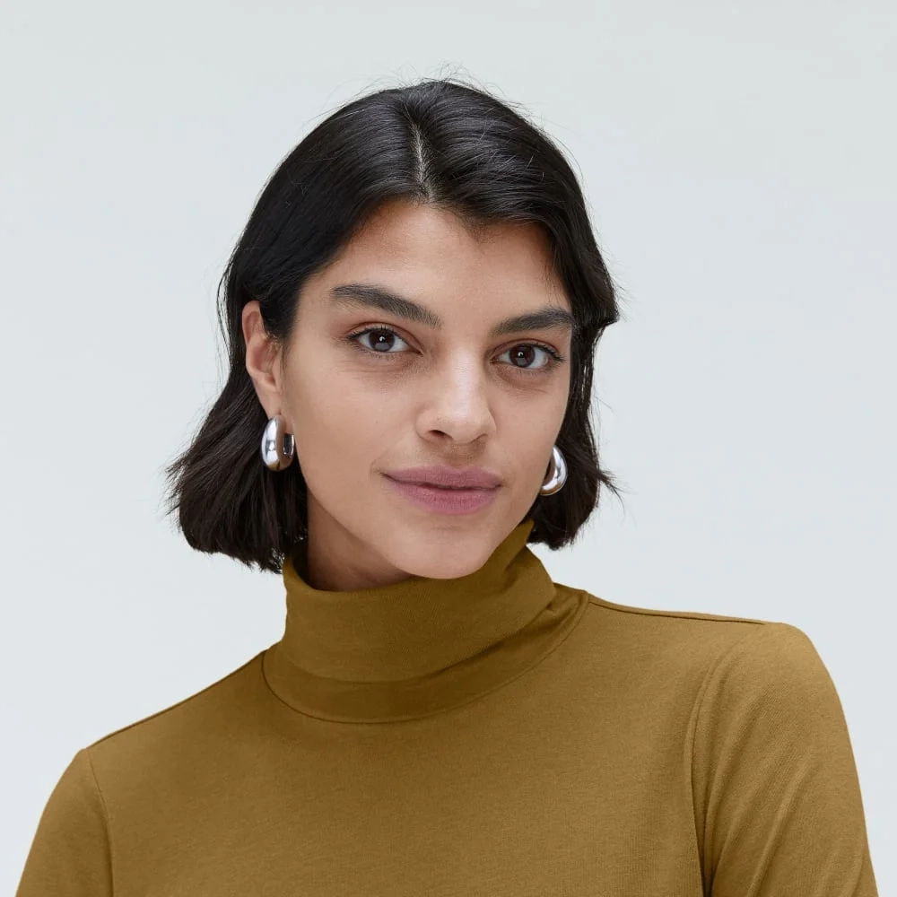 The Organic Cotton Turtleneck | Tapenade (2)