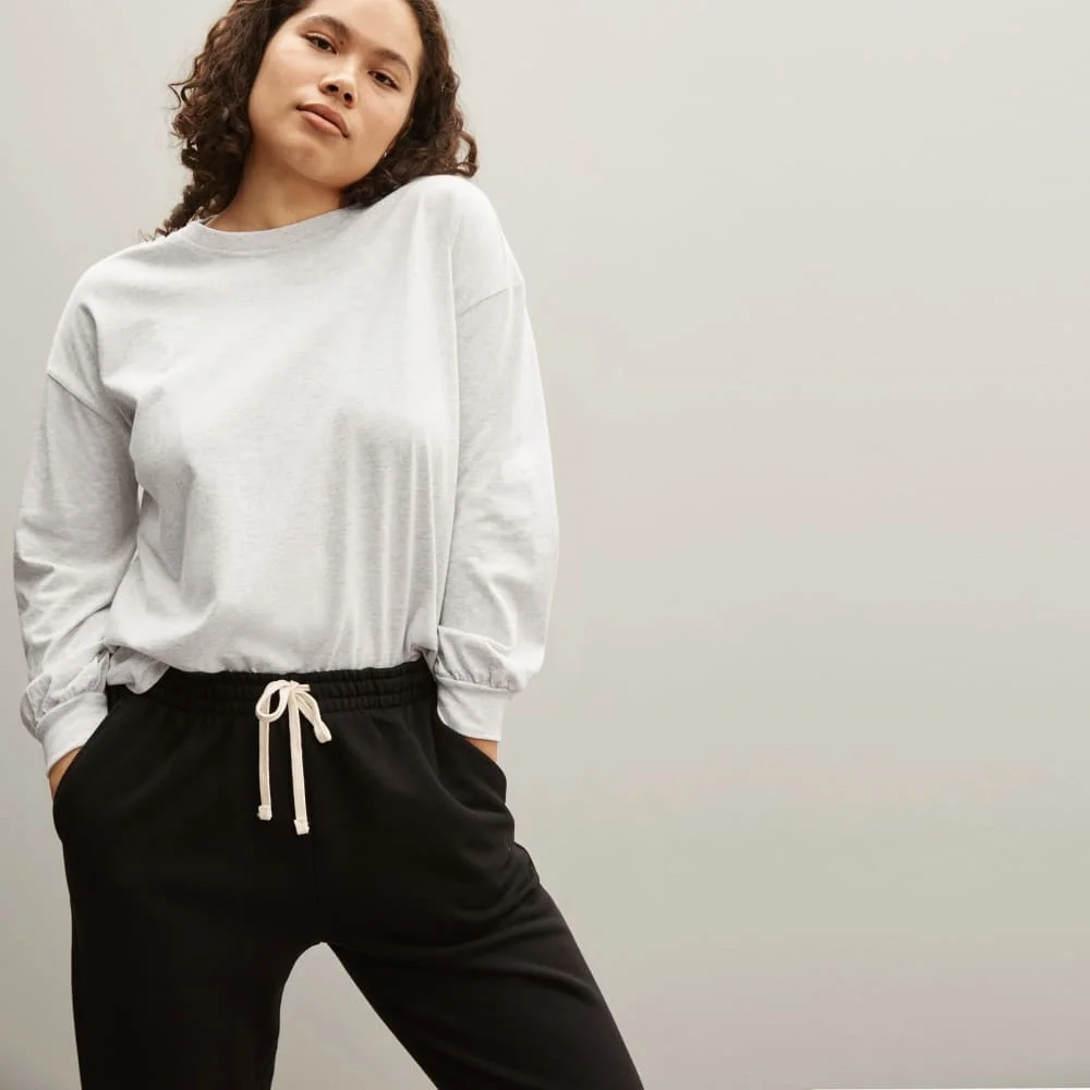 The Organic Cotton Long-Sleeve Tee |  Heathered Grey (4)