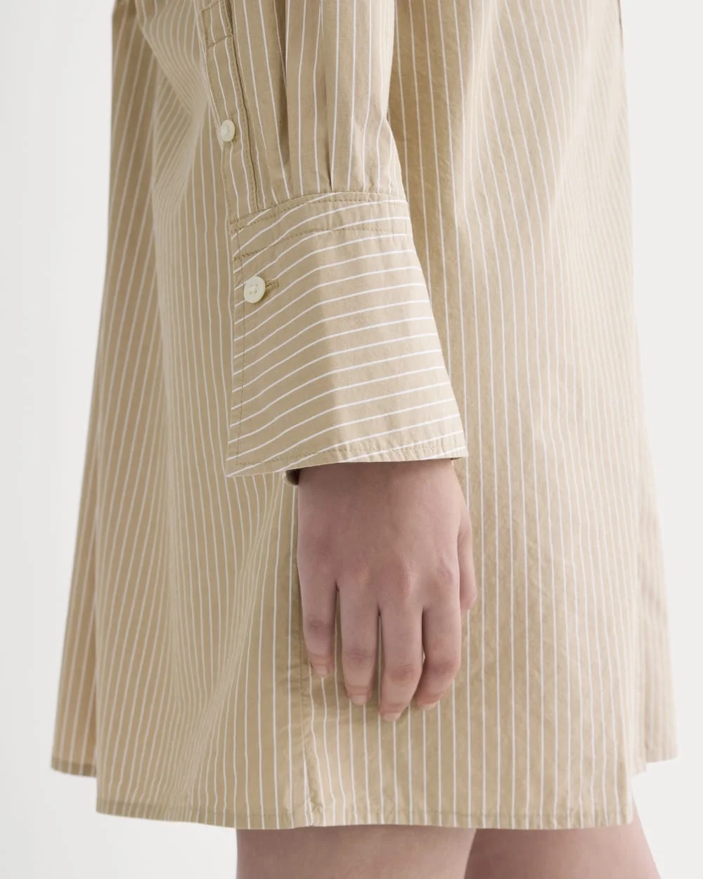 The Mini Shirtdress in Ultrasoft Cotton | Tiger's Eye / Optic White (2)