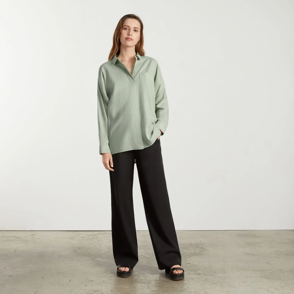 The Oversized Silky Cotton Shirt | Laurel (3)