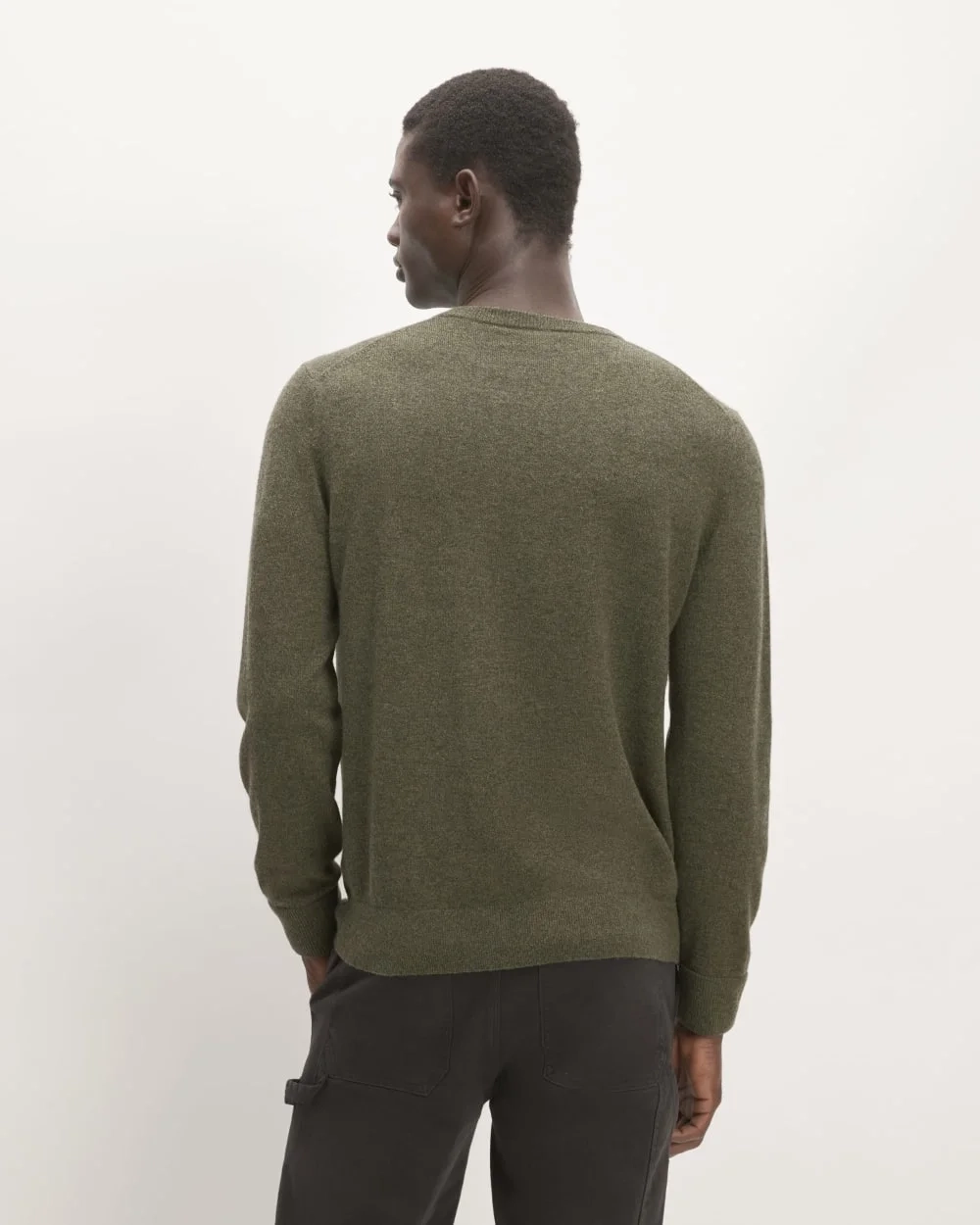 The Grade-A Cashmere Crew | Heathered Army Green (3)
