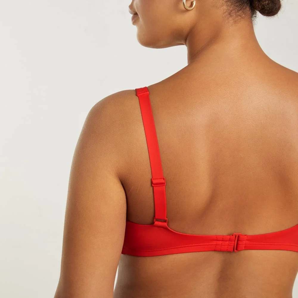 The Square-Neck Bikini Top | Bright Red (3)