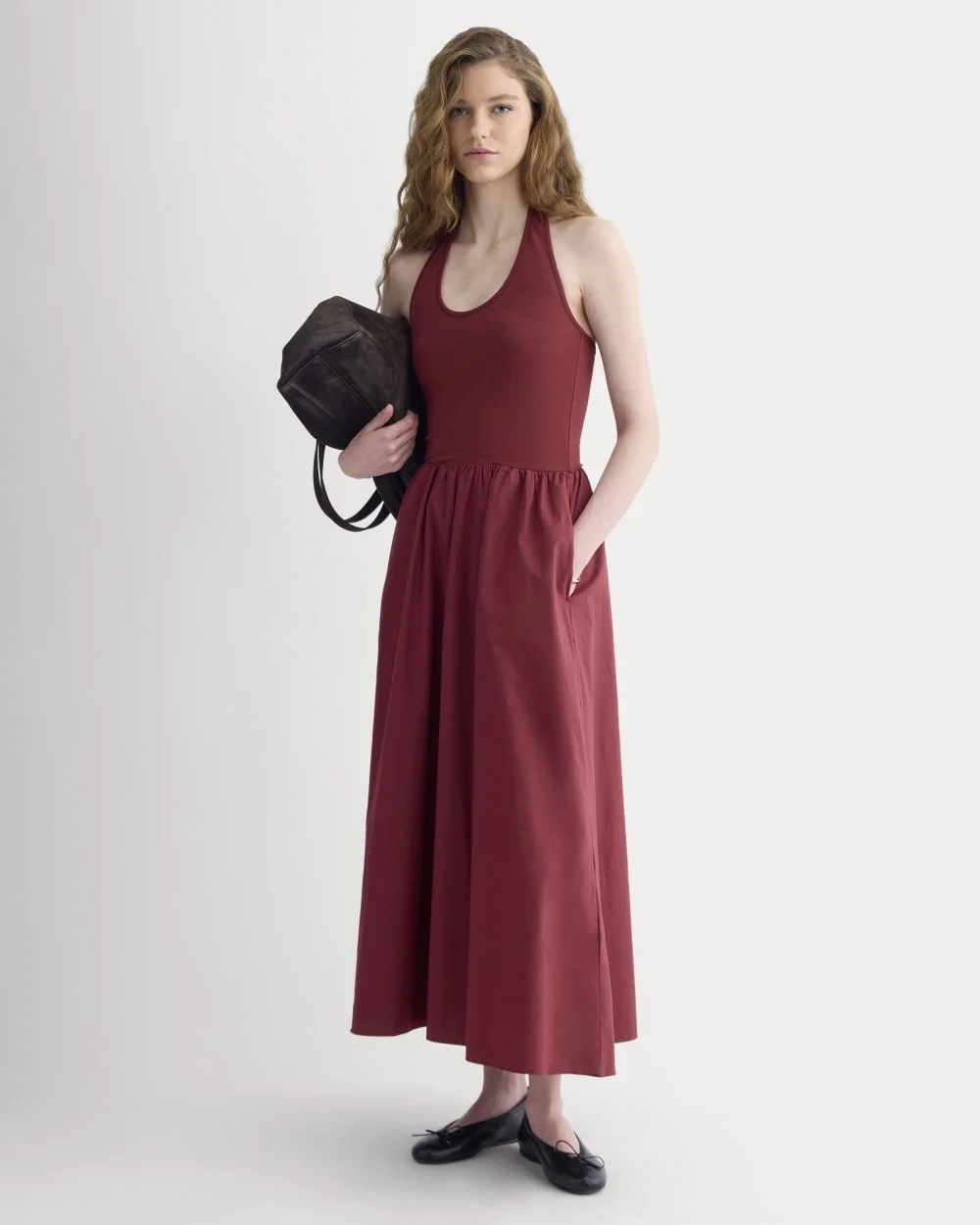 Halter Dress in Ultrasoft Cotton | Pomegranate (2)