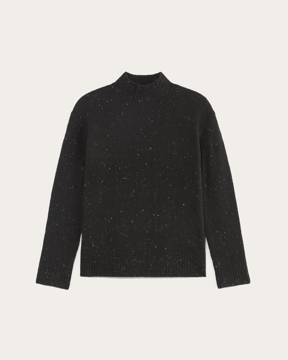 The Mockneck Sweater in Plush Cotton | Black Confetti (3)