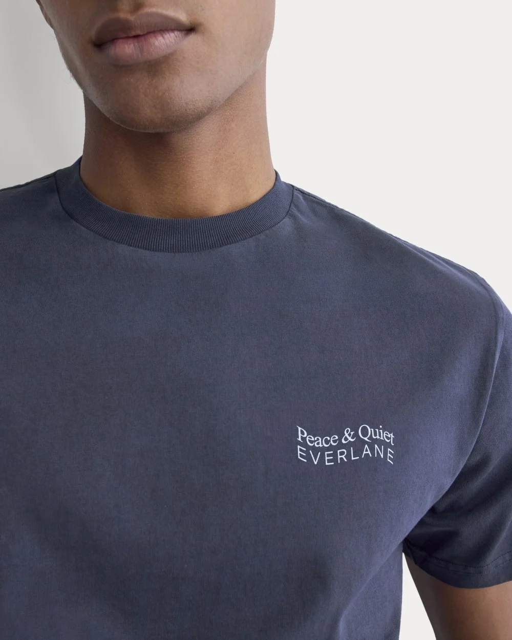 Everlane x Peace & Quiet Graphic Logo Tee |  Navy (5)