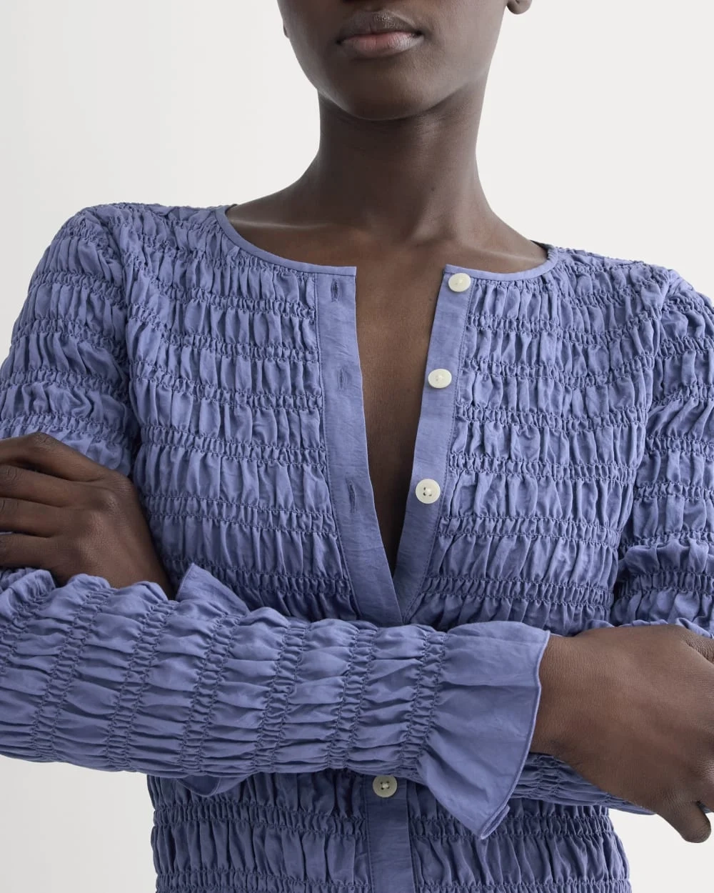 The Smocked Cardigan | Blue Dusk (3)