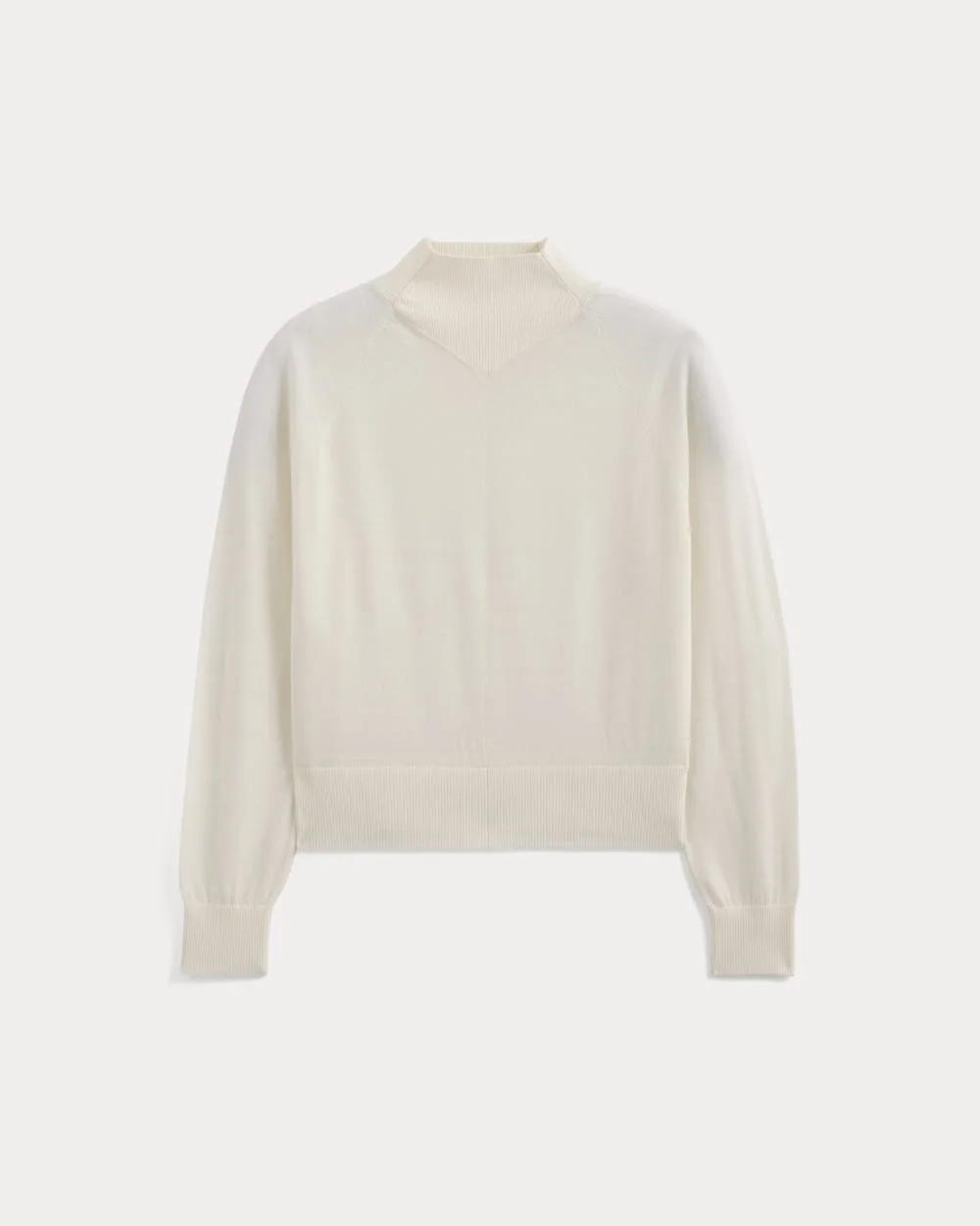Mockneck Sweater In Ultrafine Merino | Bone (3)