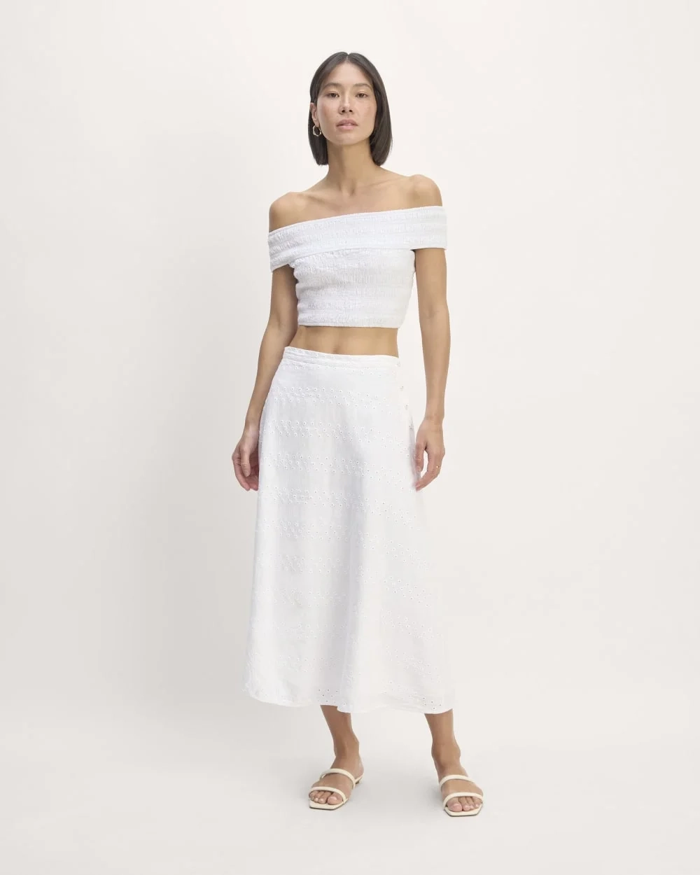 The Gauze Smock Top | White (3)