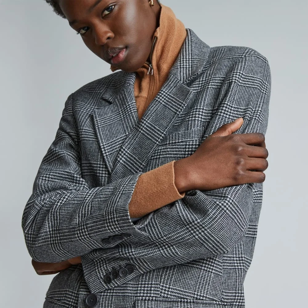 The Oversized Blazer in Wool | Glen Plaid (3)