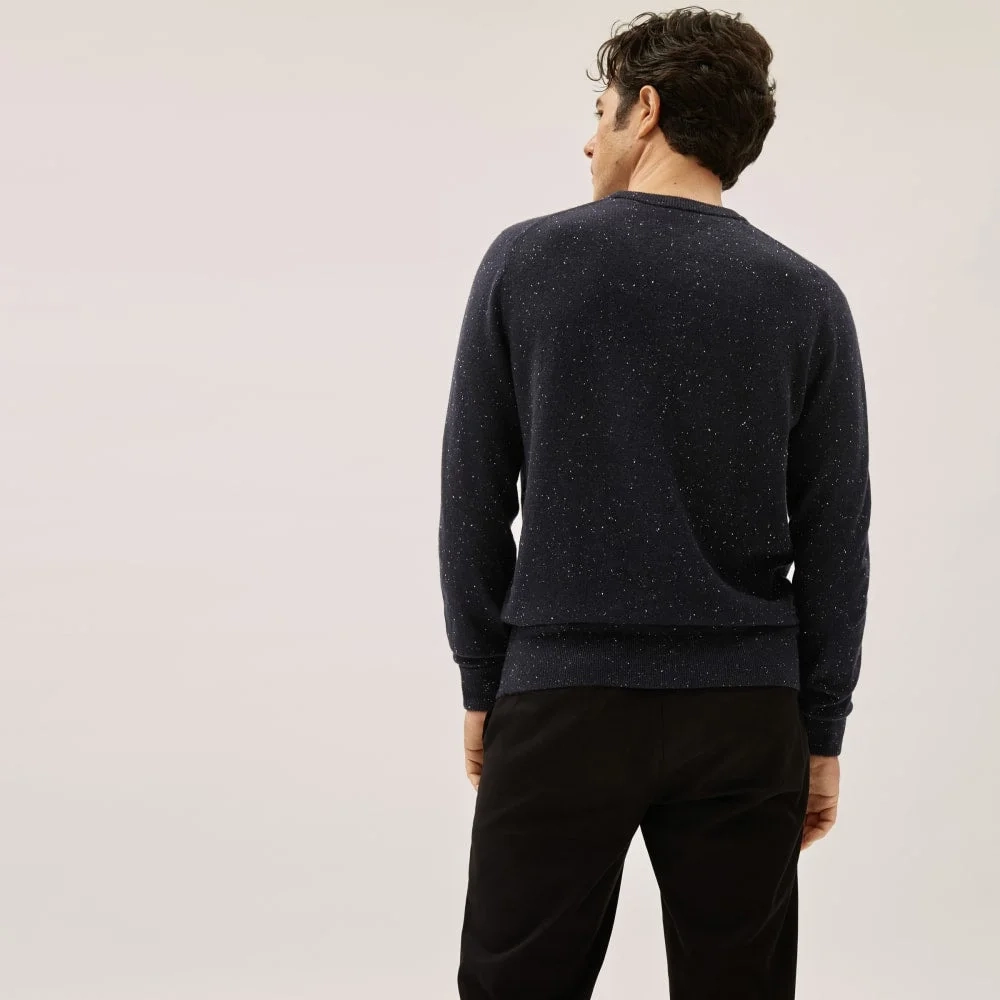 The Grade-A Cashmere Crew | Dark Navy Donegal (2)