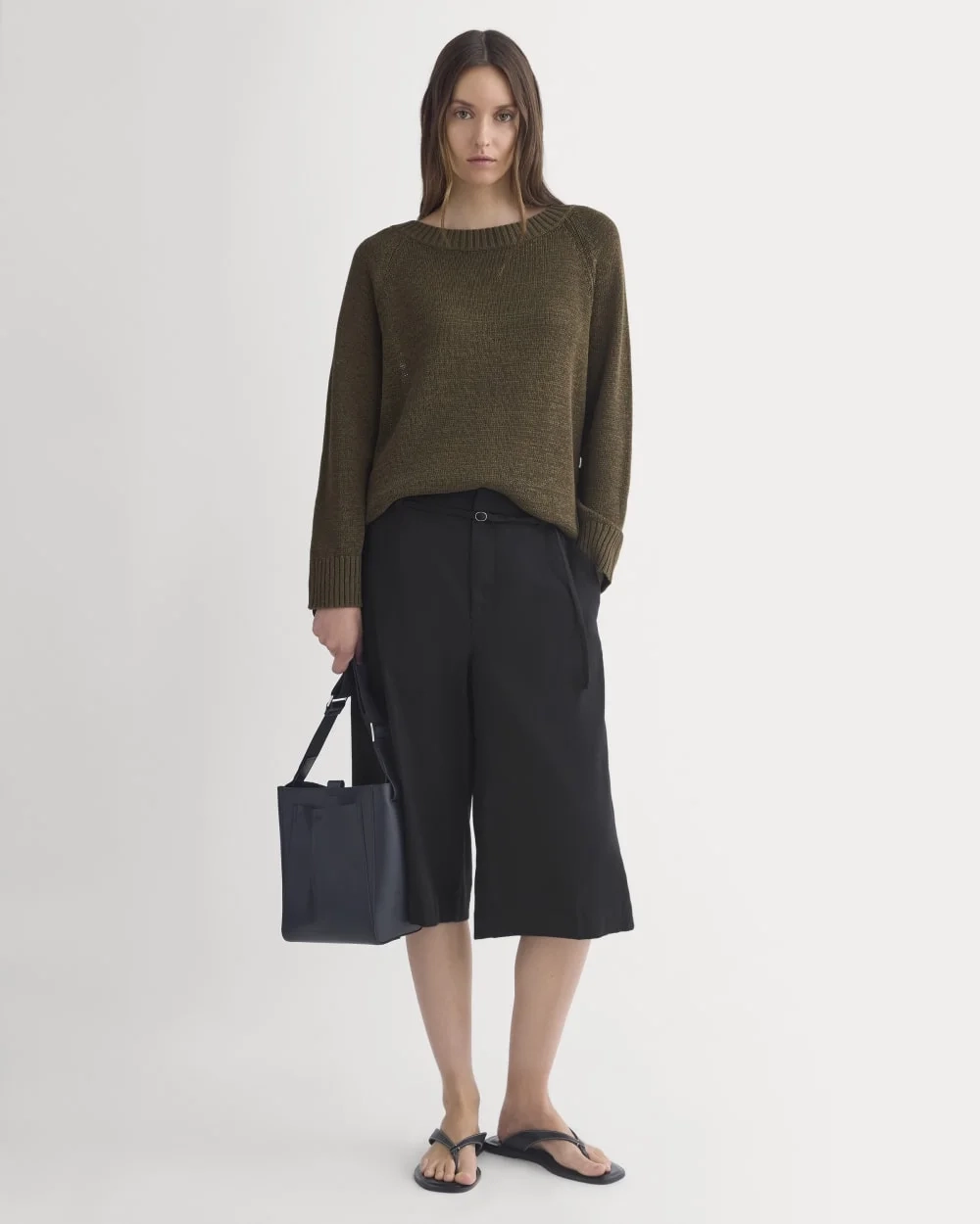 Wide-Neck Crew Sweater in Tape Yarn | Beech (2)