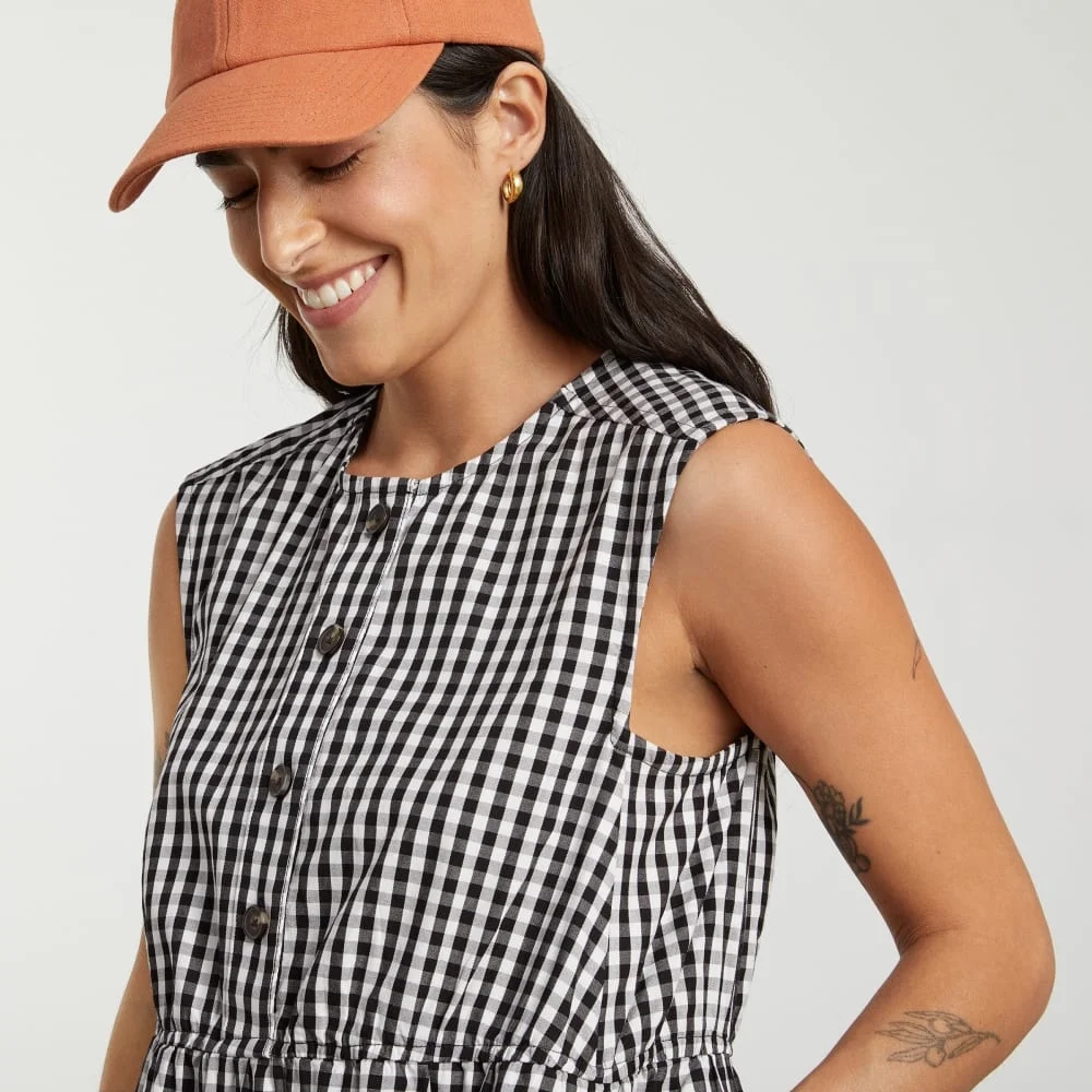 The Tiered Midi Dress | Black Gingham (3)