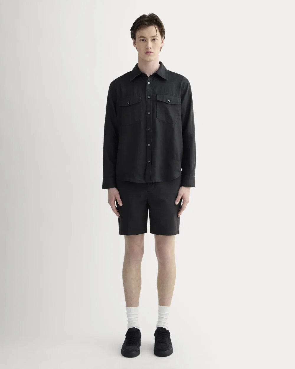 The Linen Utility Shirt | Black (4)
