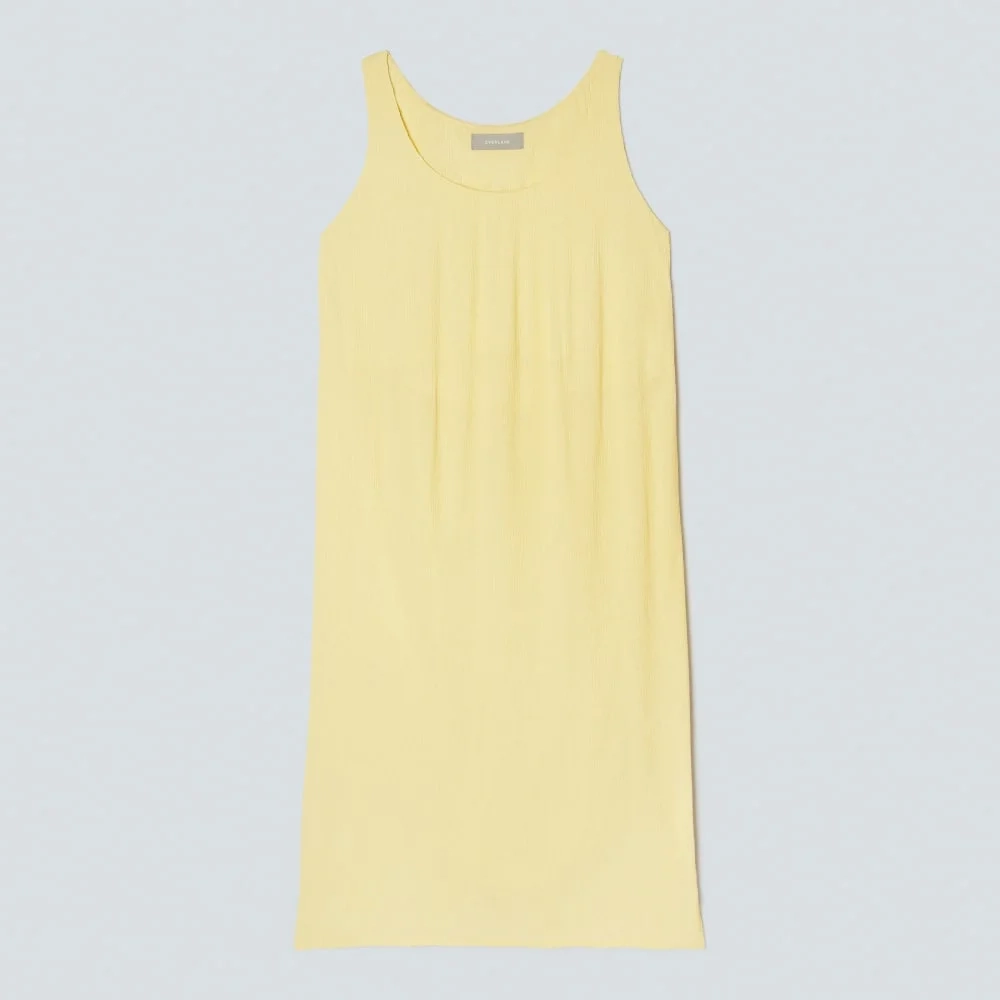The Naia™ Ripple Tank Dress | Pastel Yellow