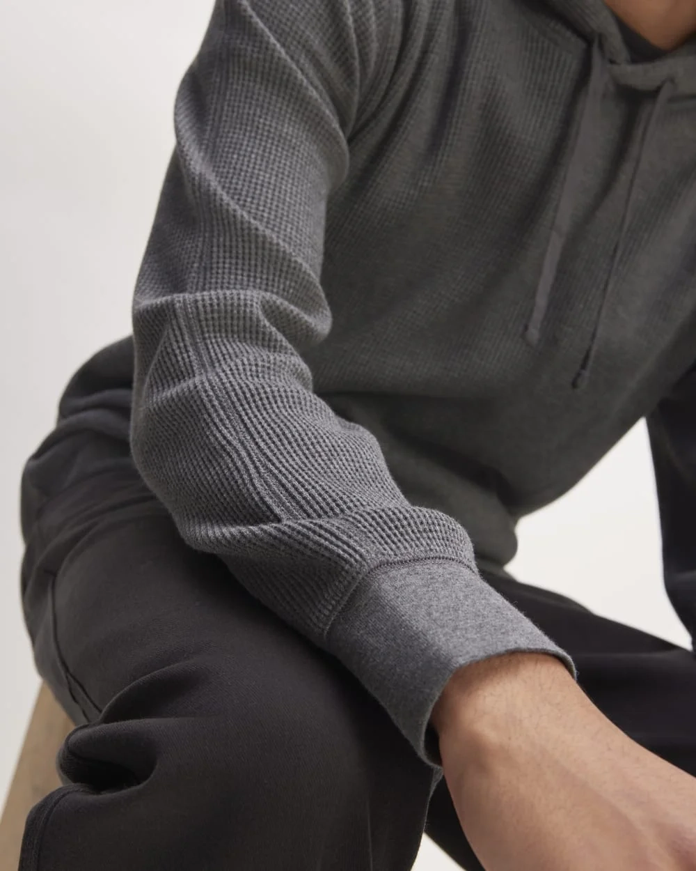 The Waffle-Knit Hoodie | Heathered Charcoal (3)
