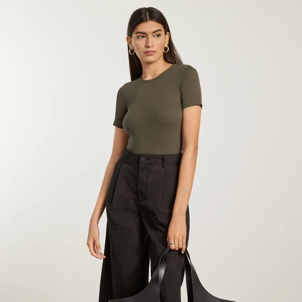 The Pima Micro-Rib Crew Tee | Beech (2)