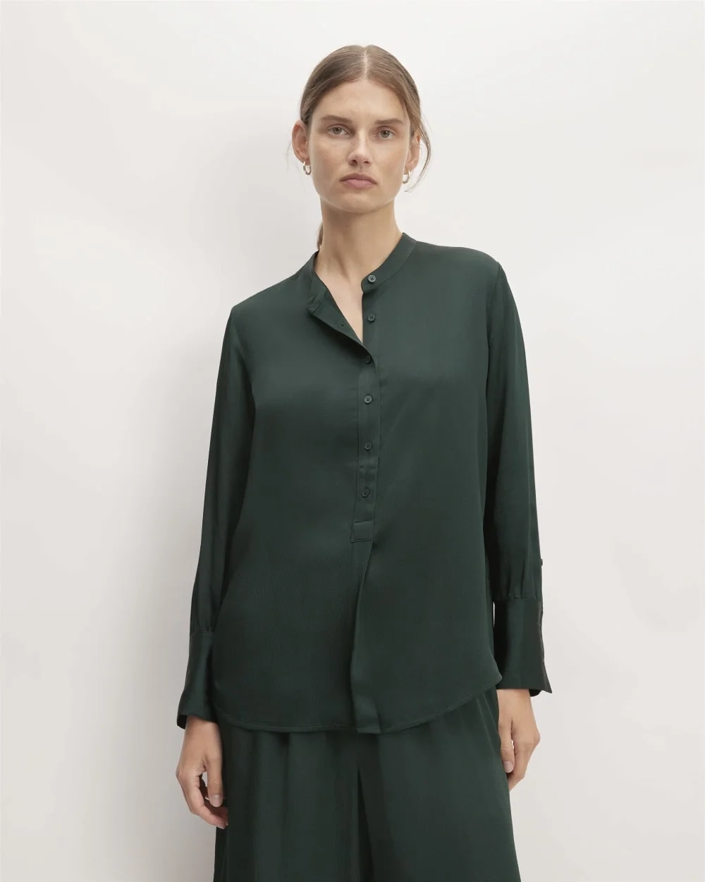 The Hammered Satin Popover Shirt | Scarab
