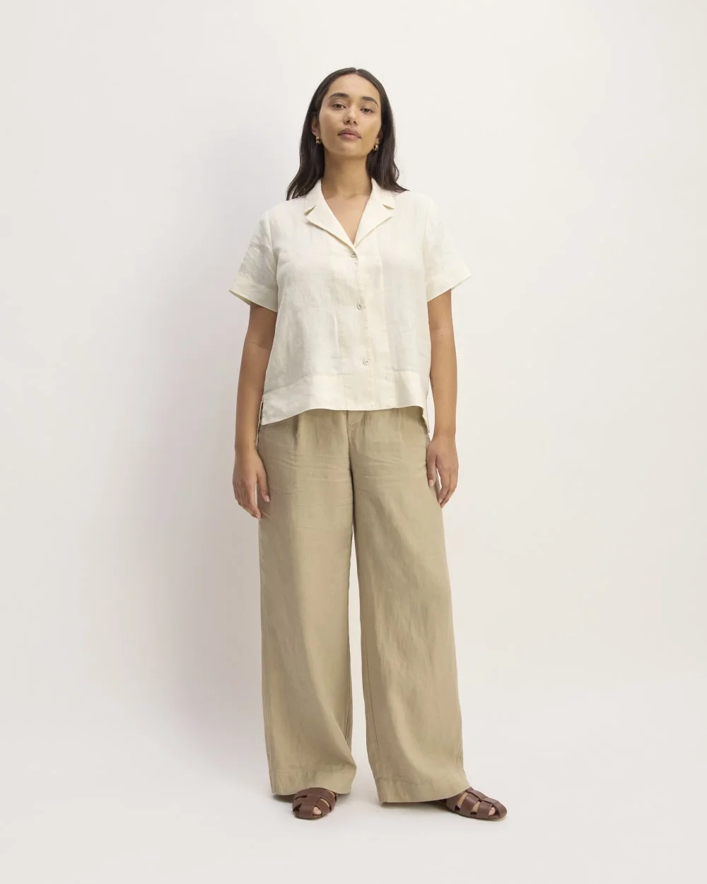 The Notch Shirt in Linen | Bone (3)